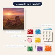 Leonessa e cuccioli tra l'erba alta – contenuto del kit