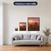 Lionne et lionceaux dans les herbes hautes – tailles disponibles