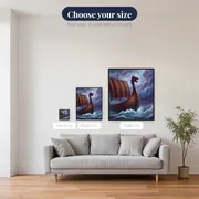 Dragon-Prow Longship on Stormy Seas – available sizes