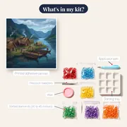 Fjordside Viking Village with Longhouses – kit contents
