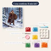 Guerriera Vichinga con Ascia nella Foresta Nevada – contenuto del kit