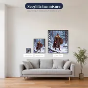 Guerriera Vichinga con Ascia nella Foresta Nevada – misure disponibili
