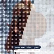 Nordische Schildmaid mit Axt im Schneewald – Nahaufnahme der Steine