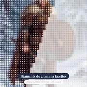 Guerrière à la hache dans la neige – gros plan des diamants