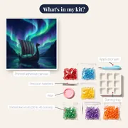 Longship Under the Northern Lights – kit contents