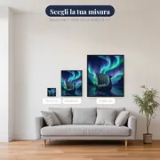 Drakkar sotto l'aurora boreale – misure disponibili
