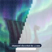 Drakkar sotto l'aurora boreale – primo piano dei diamanti