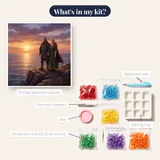 Viking Couple at Sunrise on the Cliff – kit contents
