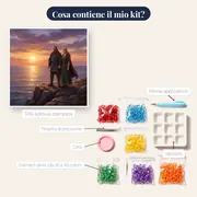 Coppia vichinga su scogliera all'alba – contenuto del kit