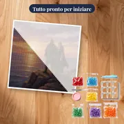Coppia vichinga su scogliera all'alba – kit pronto per iniziare