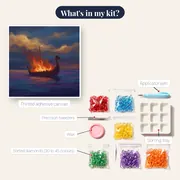 Viking Funeral Boat at Dusk – kit contents