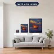 Drakkar in fiamme al crepuscolo – misure disponibili