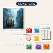 Vikings Rowing Through Misty Fjord – kit contents