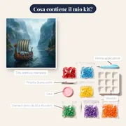 Vichinghi remano nel fiordo brumoso – contenuto del kit