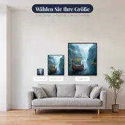 Drakkar im nebligen Fjord – verfügbare Größen