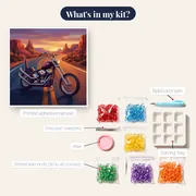Classic Chopper on a Desert Road at Sunset – kit contents