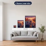 Classic Chopper on a Desert Road at Sunset – available sizes