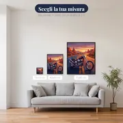 Moto allungata al tramonto nel deserto – misure disponibili