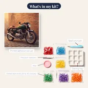 Vintage Cafe Racer Against Brick Wall – kit contents