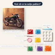 Klassieke caféracer voor bakstenen muur – inhoud van het pakket