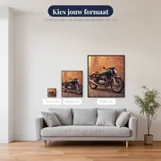 Klassieke caféracer voor bakstenen muur – beschikbare formaten