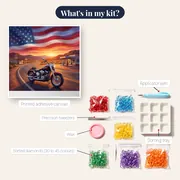 Route 66 Motorcycle Flag Sky – kit contents
