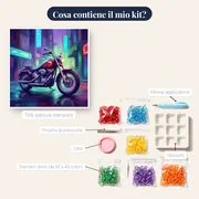 Moto Fiammeggiante su Asfalto Neon – contenuto del kit