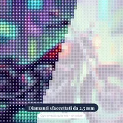 Moto Fiammeggiante su Asfalto Neon – primo piano dei diamanti