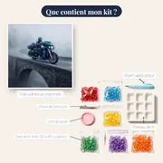 Grande routière sur pont brumeux – contenu du kit
