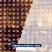 Moto d'epoca in officina illuminata – primo piano dei diamanti