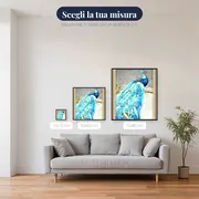Pittura a diamante Pavone: Il Gioiello Azzurro – misure disponibili