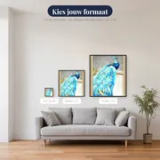 Diamantschilderij Pauw: Het Azuren Juweel – beschikbare formaten