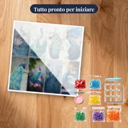 Diamante che dipinge i pavoni: Il duo celeste – kit pronto per iniziare