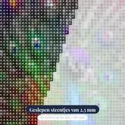 Diamantschilderij Pauw: De majestueuze regenboog – close-up van de steentjes