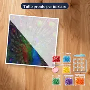 Diamante che dipinge il pavone: il maestoso arcobaleno – kit pronto per iniziare