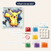 Pokémon Diamond Painting Pikachu Watercolour Pop – kit contents