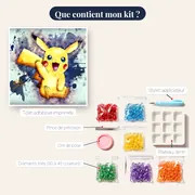 Diamond Painting Pokémon Pikachu Aquarelle Pop – contenu du kit
