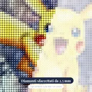 Diamond Painting Pokémon Pikachu Acquerello Pop – primo piano dei diamanti