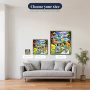Pokémon Diamond Painting Gathering by the Riverbank – available sizes
