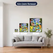 Diamond Painting Pokémon Bijeenkomst aan de Rivieroever – beschikbare formaten