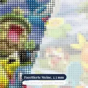 Diamond Painting Pokémon Treffen am Flussufer – Nahaufnahme der Steine