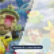 Diamond Painting Pokémon Rassemblement au Bord de la Rivière – gros plan des diamants