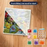 Pokémon Diamond Painting Gathering by the Riverbank – kit ready to start