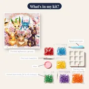 Pokémon Diamond Painting Eeveelutions Flower Garden – kit contents