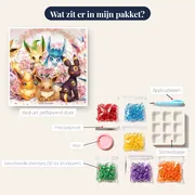 Diamond Painting Pokémon Bloementuin van de Eeveelutions – inhoud van het pakket