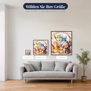 Diamond Painting Pokémon Blumengarten der Evoli-Entwicklungen – verfügbare Größen