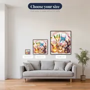 Pokémon Diamond Painting Eeveelutions Flower Garden – available sizes