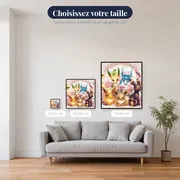 Diamond Painting Pokémon Le Jardin Fleuri des Évolitions – tailles disponibles