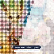 Diamond Painting Pokémon Blumengarten der Evoli-Entwicklungen – Nahaufnahme der Steine