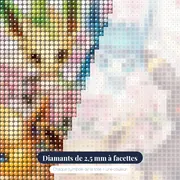 Diamond Painting Pokémon Le Jardin Fleuri des Évolitions – gros plan des diamants